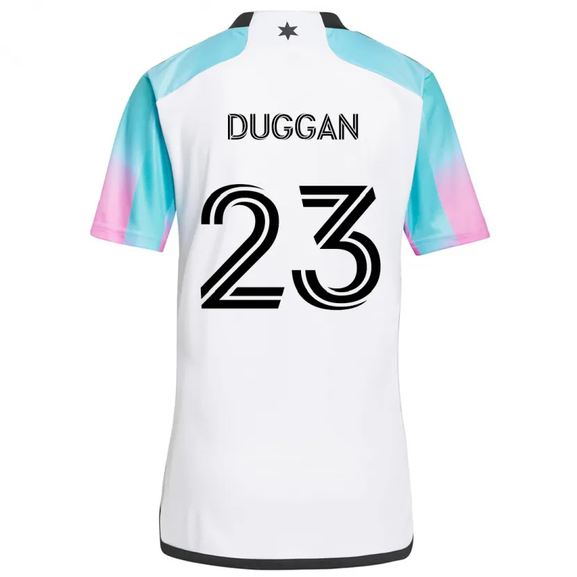 Danxen Enfant Maillot Morris Duggan #23 Blanc Bleu Noir Tenues Extérieur 2024/25 T-Shirt