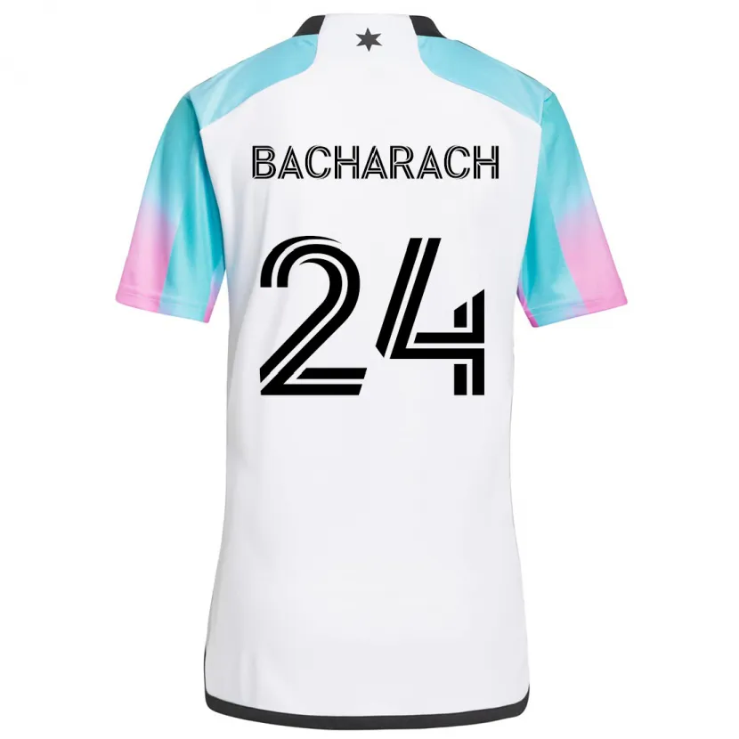 Danxen Enfant Maillot Hugo Bacharach #24 Blanc Bleu Noir Tenues Extérieur 2024/25 T-Shirt