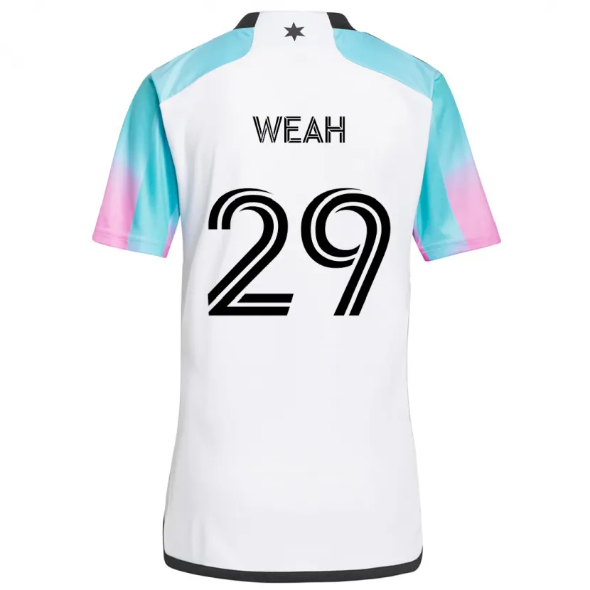 Danxen Enfant Maillot Patrick Weah #29 Blanc Bleu Noir Tenues Extérieur 2024/25 T-Shirt