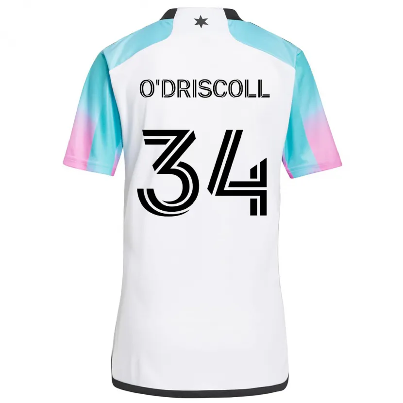 Danxen Enfant Maillot Rory O'driscoll #34 Blanc Bleu Noir Tenues Extérieur 2024/25 T-Shirt