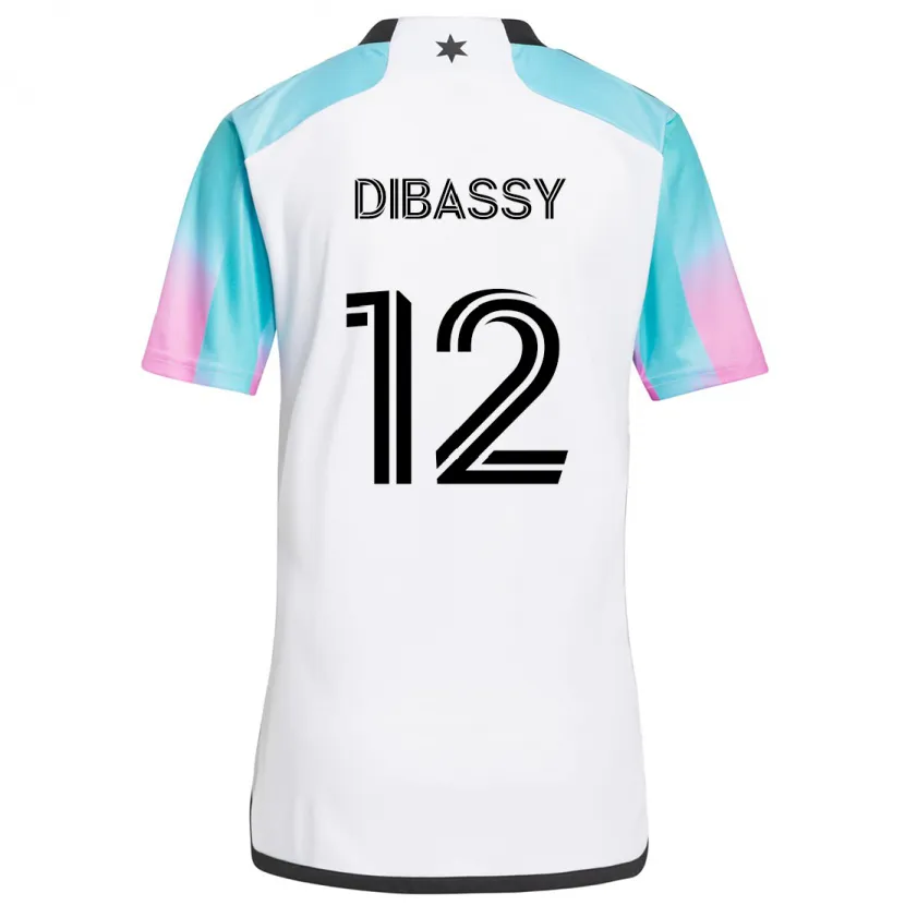 Danxen Enfant Maillot Bakaye Dibassy #12 Blanc Bleu Noir Tenues Extérieur 2024/25 T-Shirt