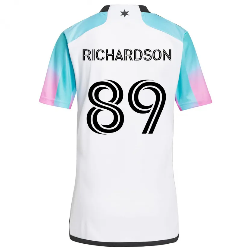 Danxen Enfant Maillot Nick Richardson #89 Blanc Bleu Noir Tenues Extérieur 2024/25 T-Shirt