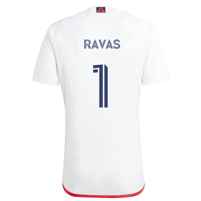 Danxen Enfant Maillot Henrich Ravas #1 Blanc Rouge Tenues Extérieur 2024/25 T-Shirt