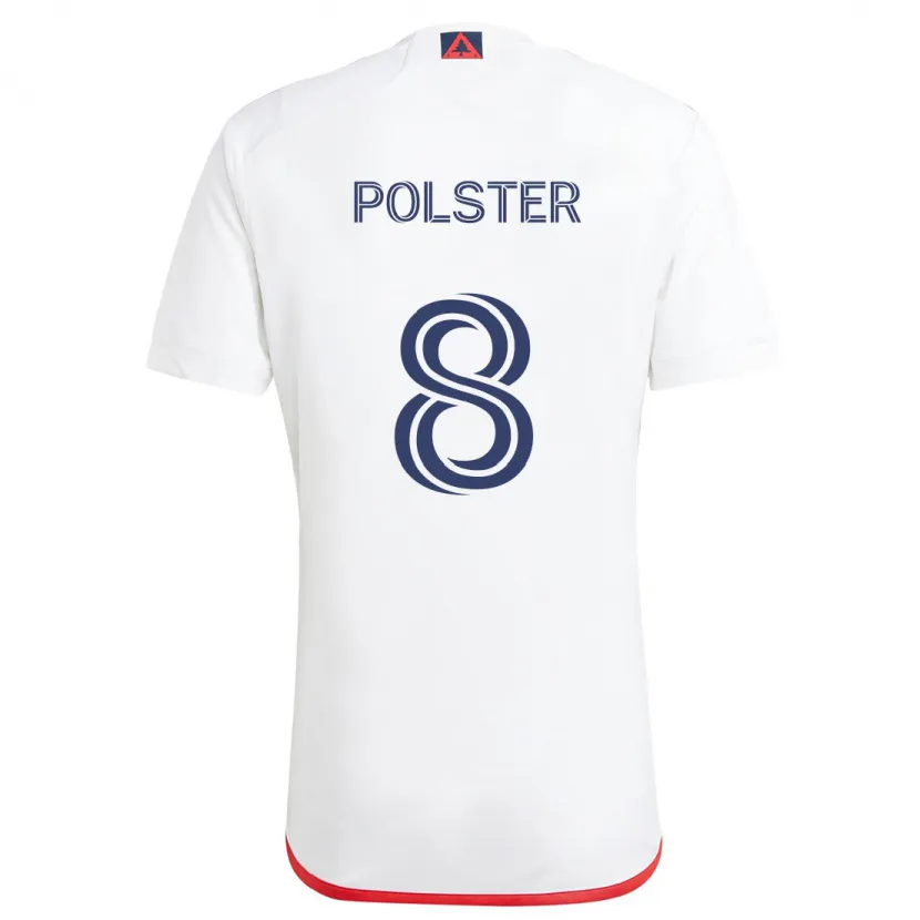 Danxen Enfant Maillot Matt Polster #8 Blanc Rouge Tenues Extérieur 2024/25 T-Shirt