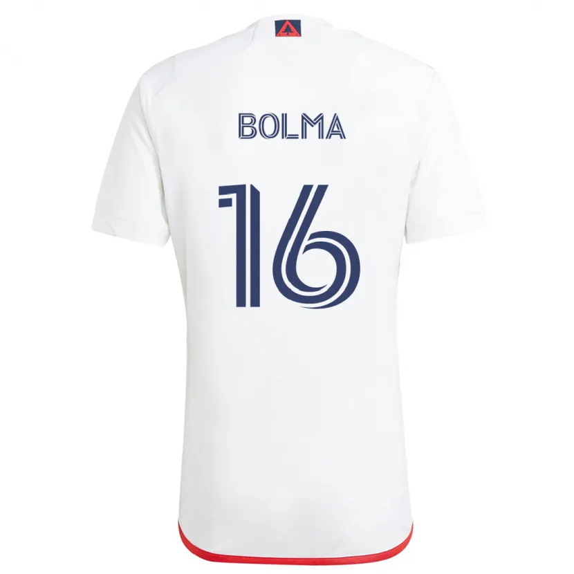 Danxen Enfant Maillot Josh Bolma #16 Blanc Rouge Tenues Extérieur 2024/25 T-Shirt