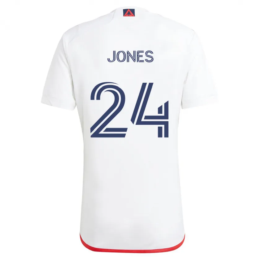 Danxen Enfant Maillot Dejuan Jones #24 Blanc Rouge Tenues Extérieur 2024/25 T-Shirt