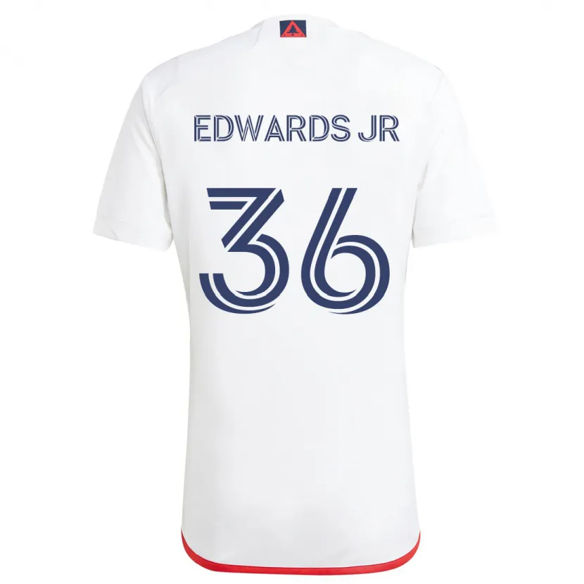 Danxen Enfant Maillot Earl Edwards Jr. #36 Blanc Rouge Tenues Extérieur 2024/25 T-Shirt