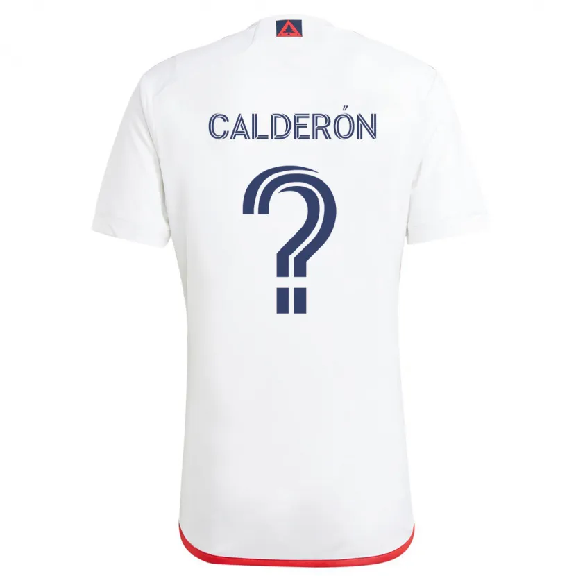 Danxen Enfant Maillot Gio Calderón #0 Blanc Rouge Tenues Extérieur 2024/25 T-Shirt