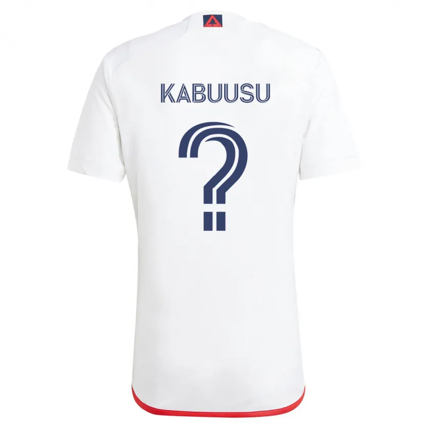 Danxen Enfant Maillot Jamie Kabuusu #0 Blanc Rouge Tenues Extérieur 2024/25 T-Shirt