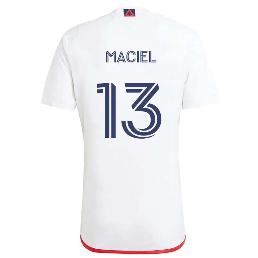 Danxen Enfant Maillot Maciel #13 Blanc Rouge Tenues Extérieur 2024/25 T-Shirt