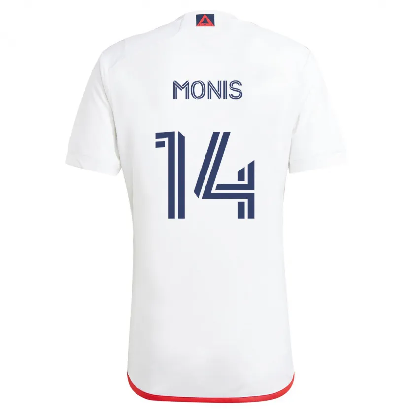 Danxen Enfant Maillot Alex Monis #14 Blanc Rouge Tenues Extérieur 2024/25 T-Shirt