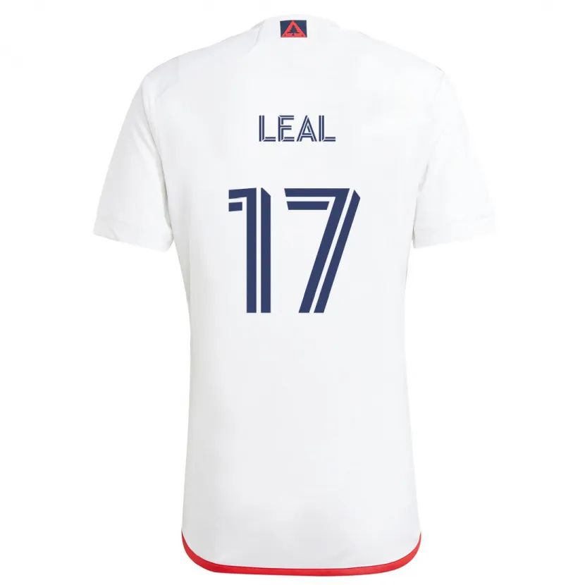 Danxen Enfant Maillot Patrick Leal #17 Blanc Rouge Tenues Extérieur 2024/25 T-Shirt