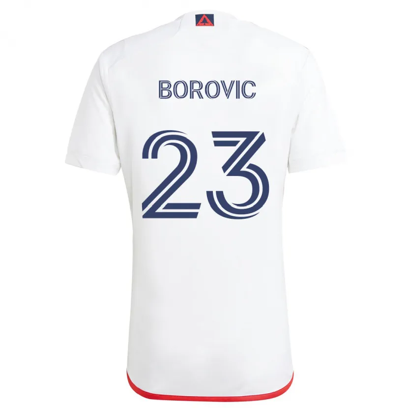 Danxen Enfant Maillot Luka Borovic #23 Blanc Rouge Tenues Extérieur 2024/25 T-Shirt