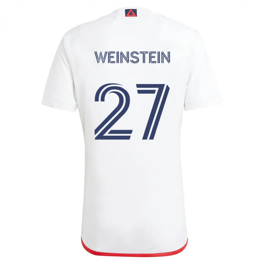 Danxen Enfant Maillot Max Weinstein #27 Blanc Rouge Tenues Extérieur 2024/25 T-Shirt