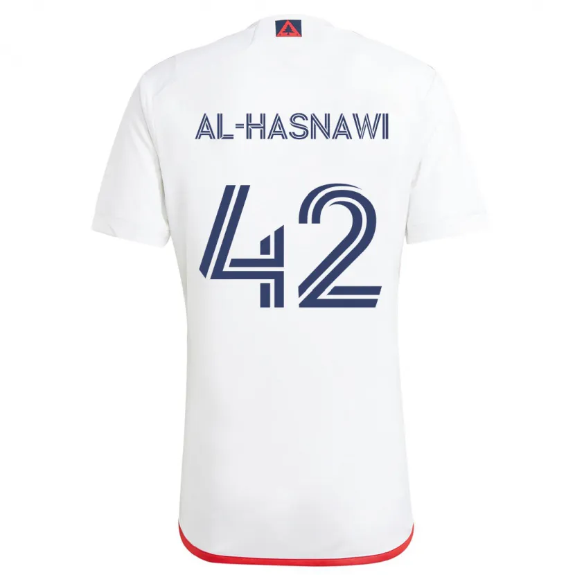 Danxen Enfant Maillot Moshtaba Al-Hasnawi #42 Blanc Rouge Tenues Extérieur 2024/25 T-Shirt