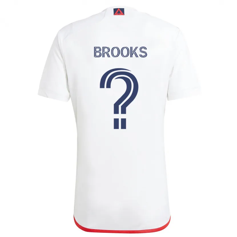 Danxen Enfant Maillot Brian Brooks #0 Blanc Rouge Tenues Extérieur 2024/25 T-Shirt