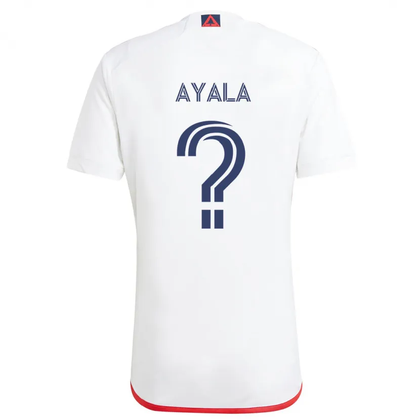 Danxen Enfant Maillot Paolo Ayala #0 Blanc Rouge Tenues Extérieur 2024/25 T-Shirt