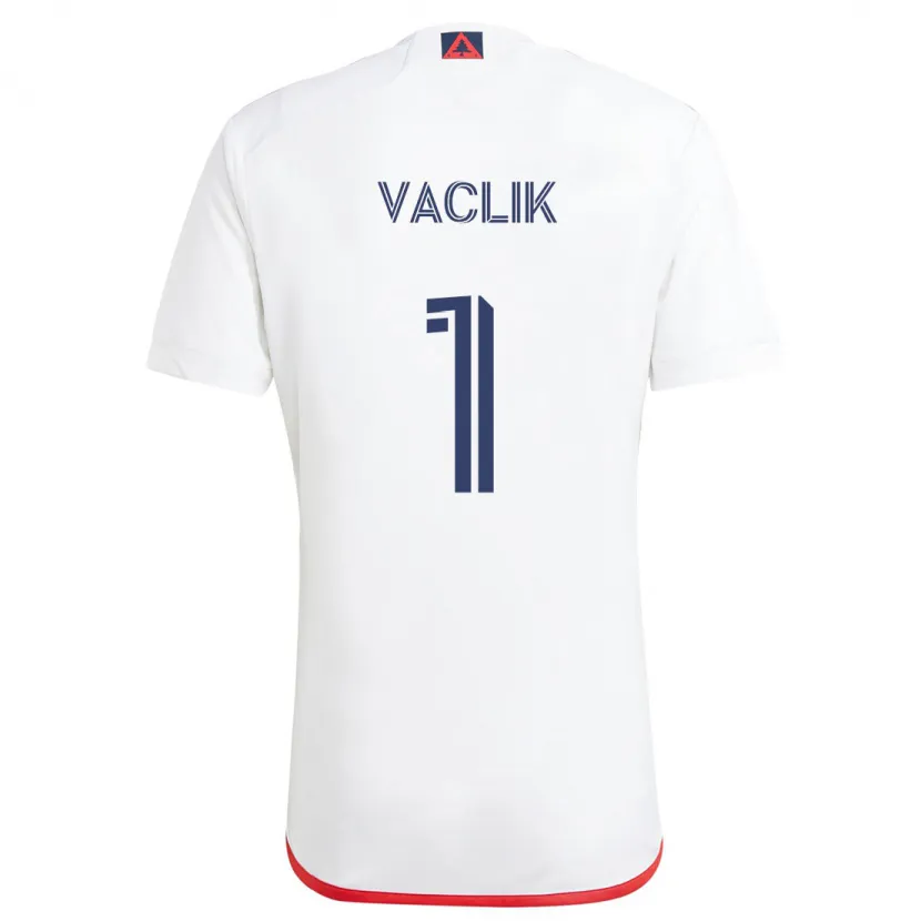 Danxen Enfant Maillot Tomas Vaclik #1 Blanc Rouge Tenues Extérieur 2024/25 T-Shirt