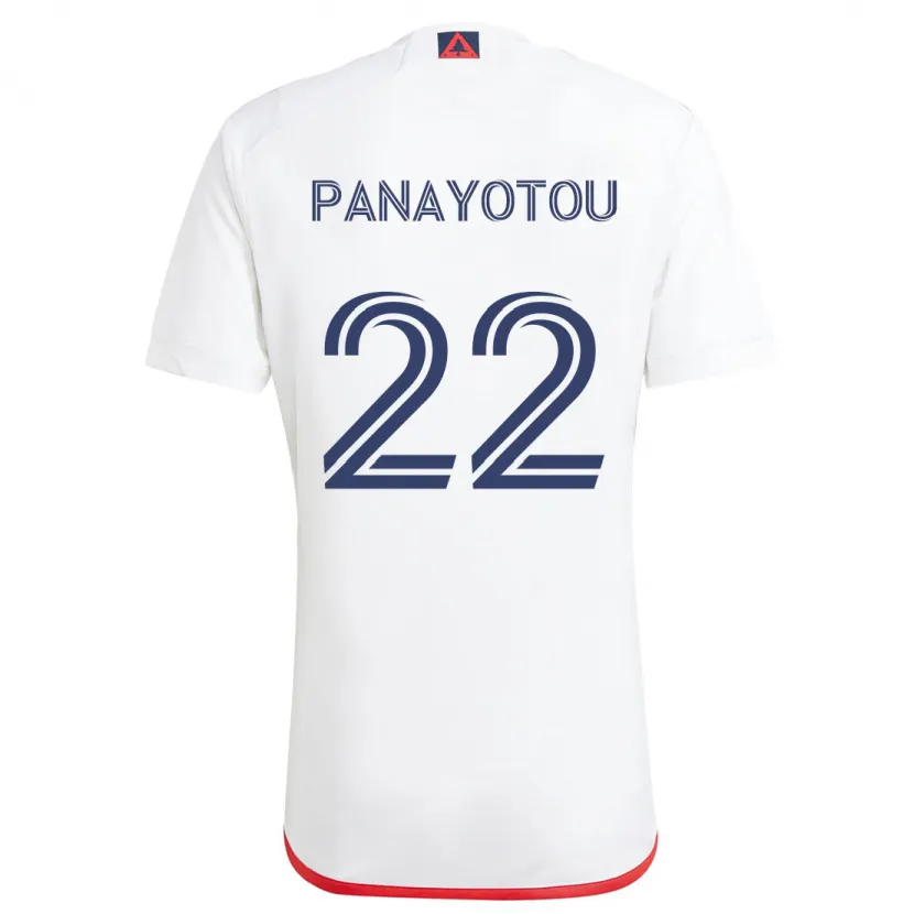 Danxen Enfant Maillot Jack Panayotou #22 Blanc Rouge Tenues Extérieur 2024/25 T-Shirt