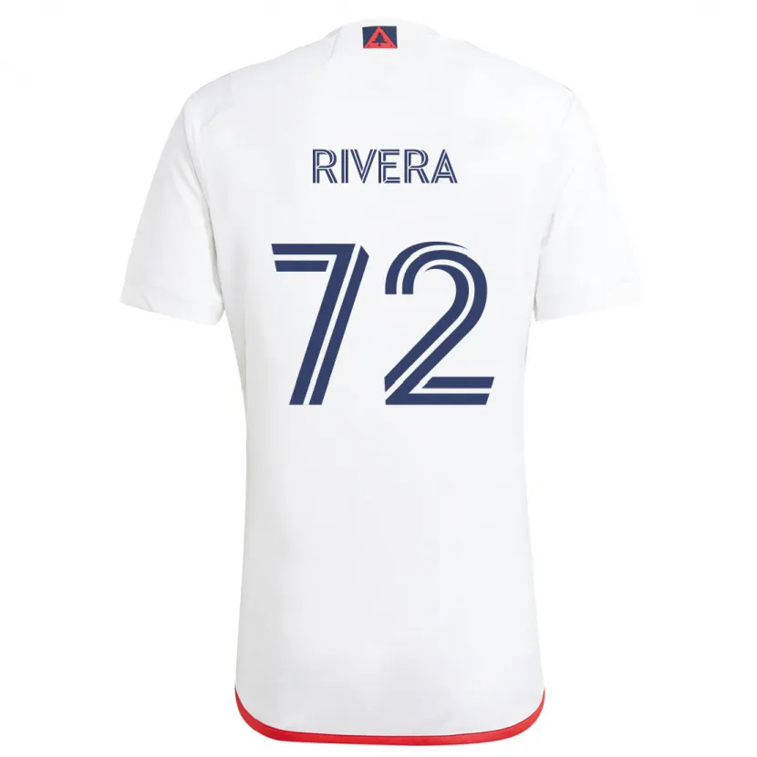 Danxen Enfant Maillot Damián Rivera #72 Blanc Rouge Tenues Extérieur 2024/25 T-Shirt