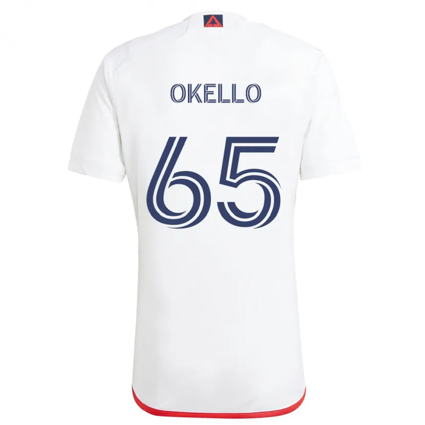 Danxen Enfant Maillot Noble Okello #65 Blanc Rouge Tenues Extérieur 2024/25 T-Shirt