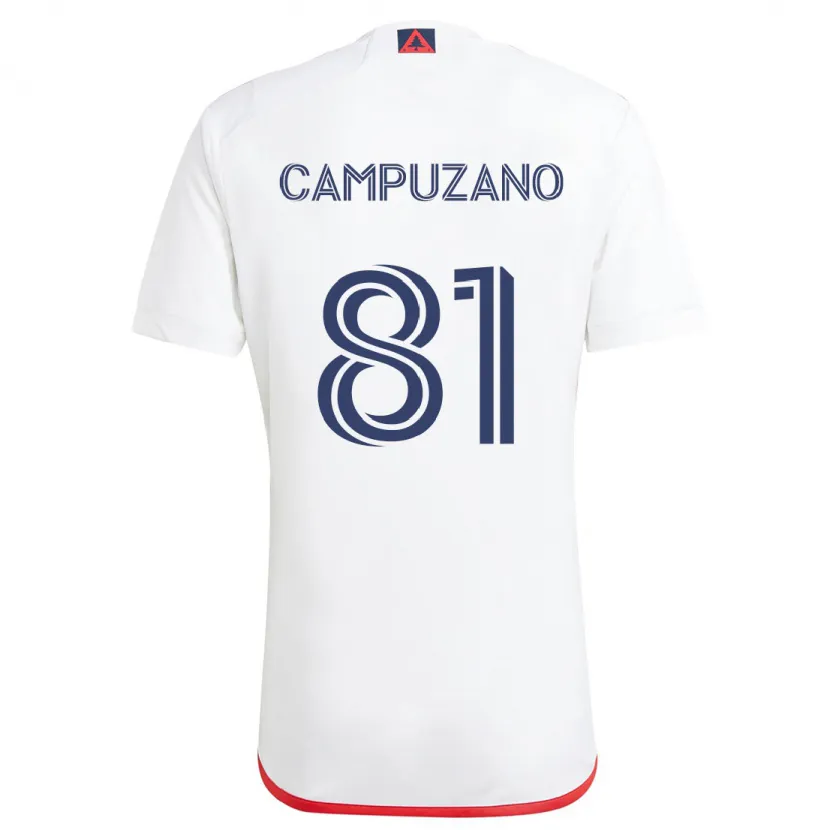 Danxen Enfant Maillot Nico Campuzano #81 Blanc Rouge Tenues Extérieur 2024/25 T-Shirt