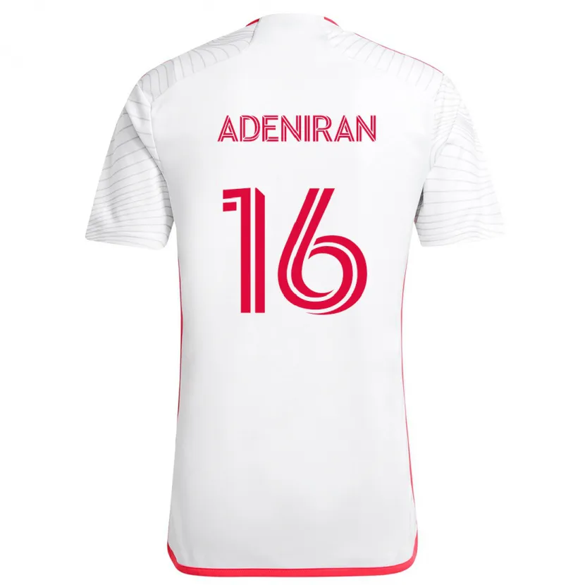 Danxen Enfant Maillot Samuel Adeniran #16 Blanc Rouge Tenues Extérieur 2024/25 T-Shirt