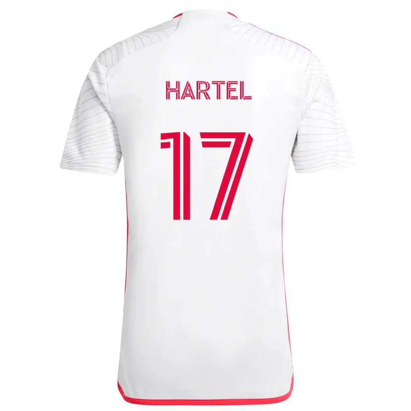 Danxen Enfant Maillot Marcel Hartel #17 Blanc Rouge Tenues Extérieur 2024/25 T-Shirt