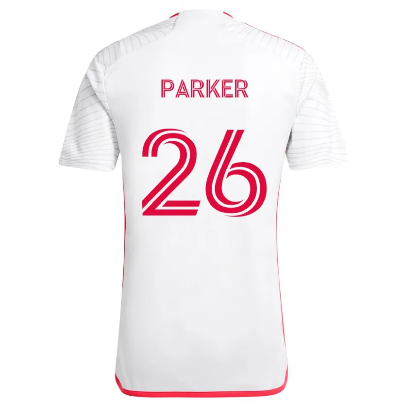 Danxen Enfant Maillot Tim Parker #26 Blanc Rouge Tenues Extérieur 2024/25 T-Shirt