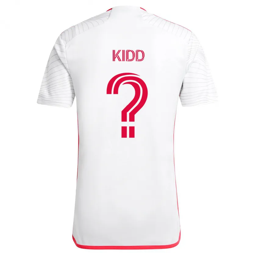 Danxen Enfant Maillot Matteo Kidd #0 Blanc Rouge Tenues Extérieur 2024/25 T-Shirt