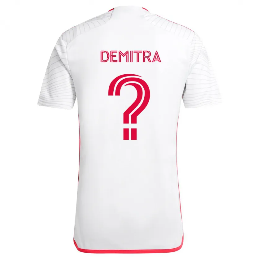 Danxen Enfant Maillot Lucas Demitra #0 Blanc Rouge Tenues Extérieur 2024/25 T-Shirt