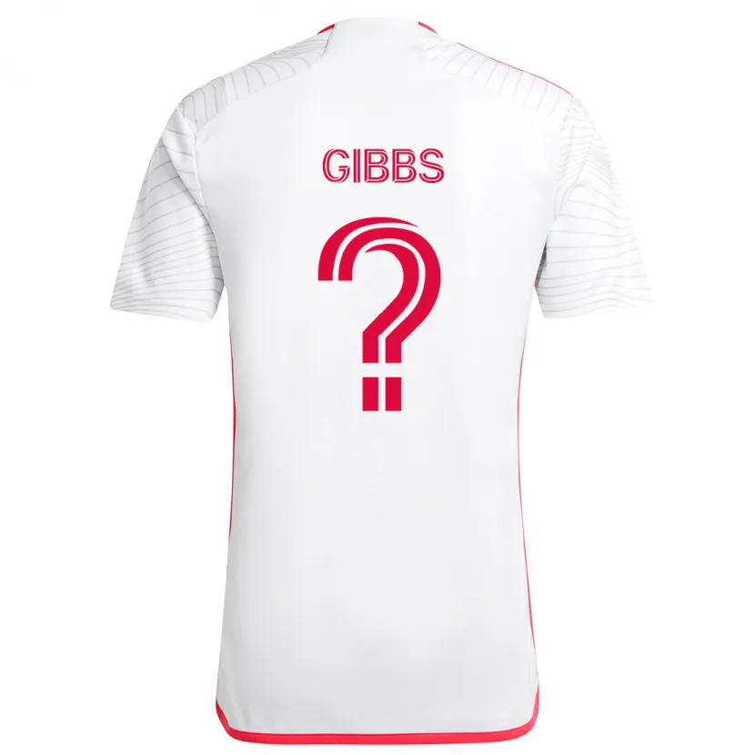 Danxen Enfant Maillot Ryley Gibbs #0 Blanc Rouge Tenues Extérieur 2024/25 T-Shirt