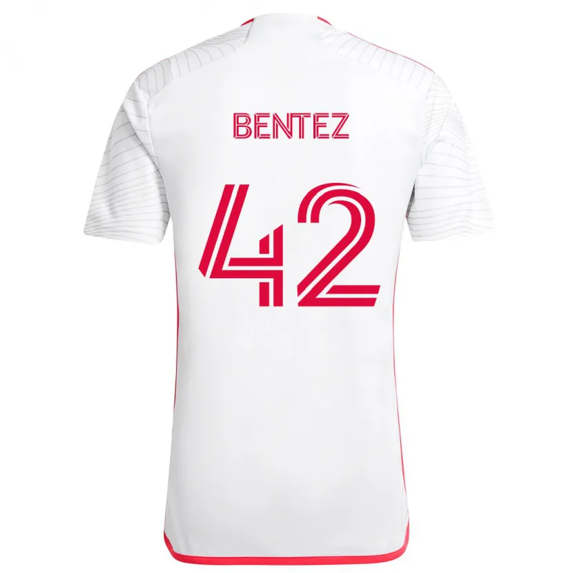 Danxen Enfant Maillot Óscar Benítez #42 Blanc Rouge Tenues Extérieur 2024/25 T-Shirt