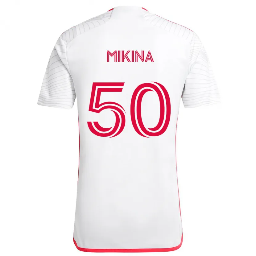 Danxen Enfant Maillot Gabriel Mikina #50 Blanc Rouge Tenues Extérieur 2024/25 T-Shirt