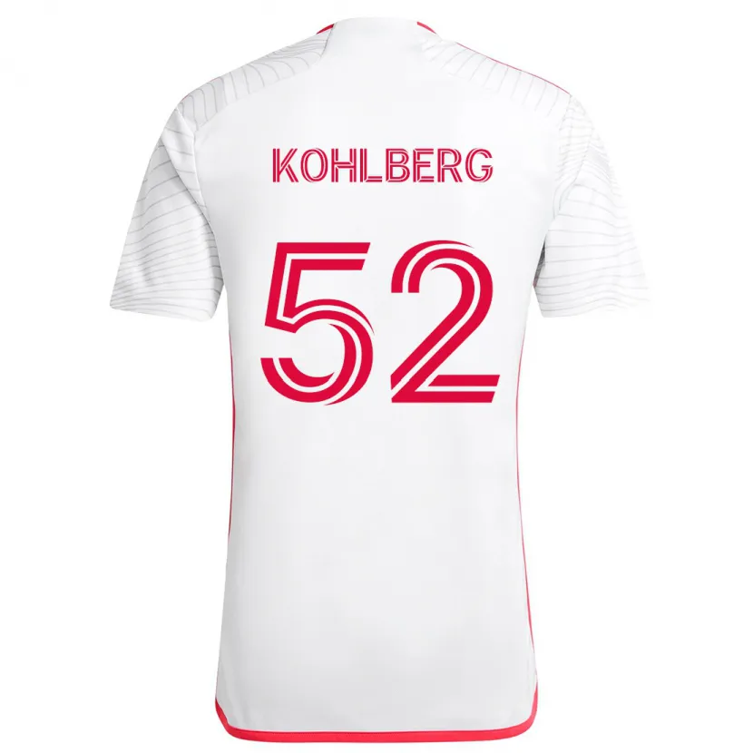 Danxen Enfant Maillot Andrew Kohlberg #52 Blanc Rouge Tenues Extérieur 2024/25 T-Shirt