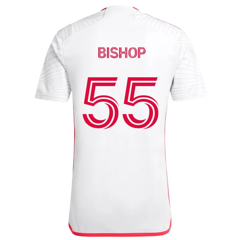 Danxen Enfant Maillot Nick Bishop #55 Blanc Rouge Tenues Extérieur 2024/25 T-Shirt