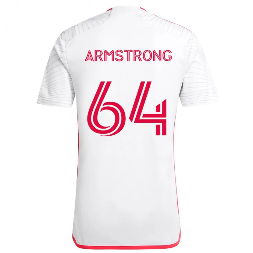 Danxen Enfant Maillot Dida Armstrong #64 Blanc Rouge Tenues Extérieur 2024/25 T-Shirt