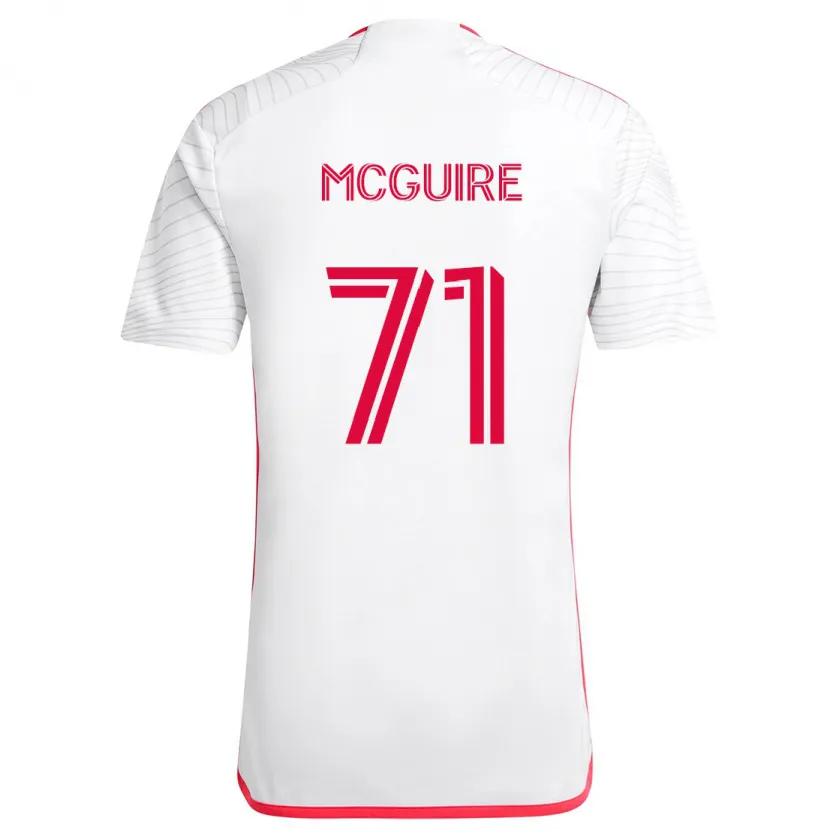 Danxen Enfant Maillot Nolan Mcguire #71 Blanc Rouge Tenues Extérieur 2024/25 T-Shirt