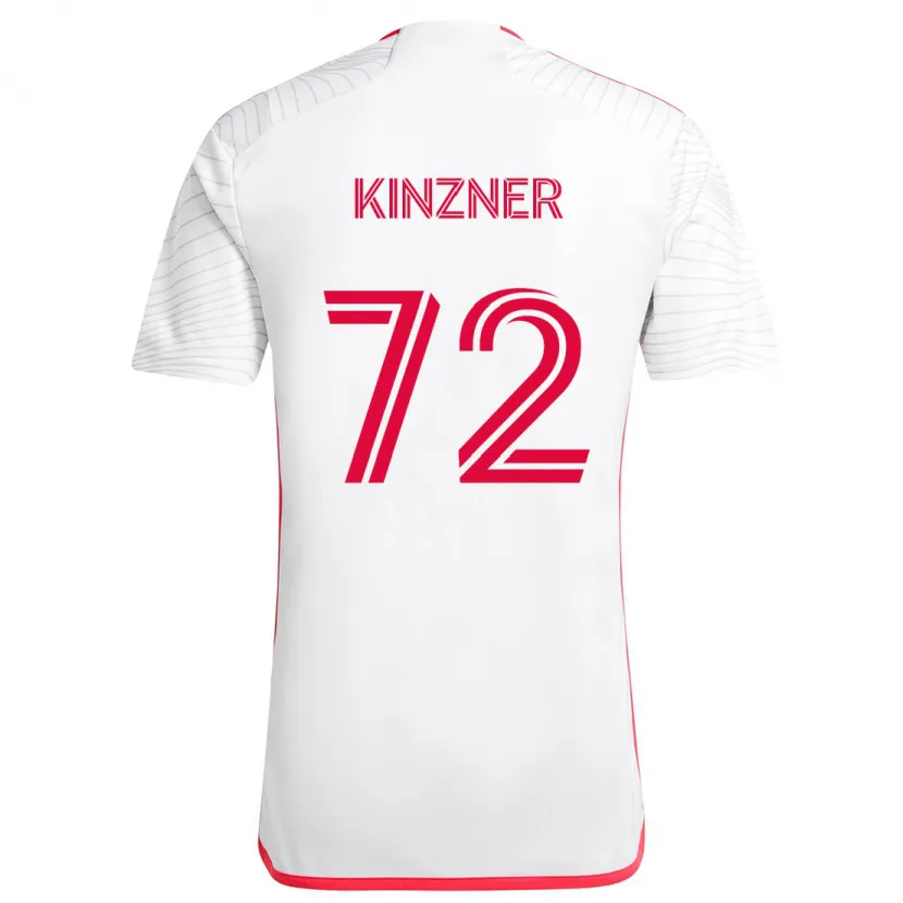 Danxen Enfant Maillot Eric Kinzner #72 Blanc Rouge Tenues Extérieur 2024/25 T-Shirt