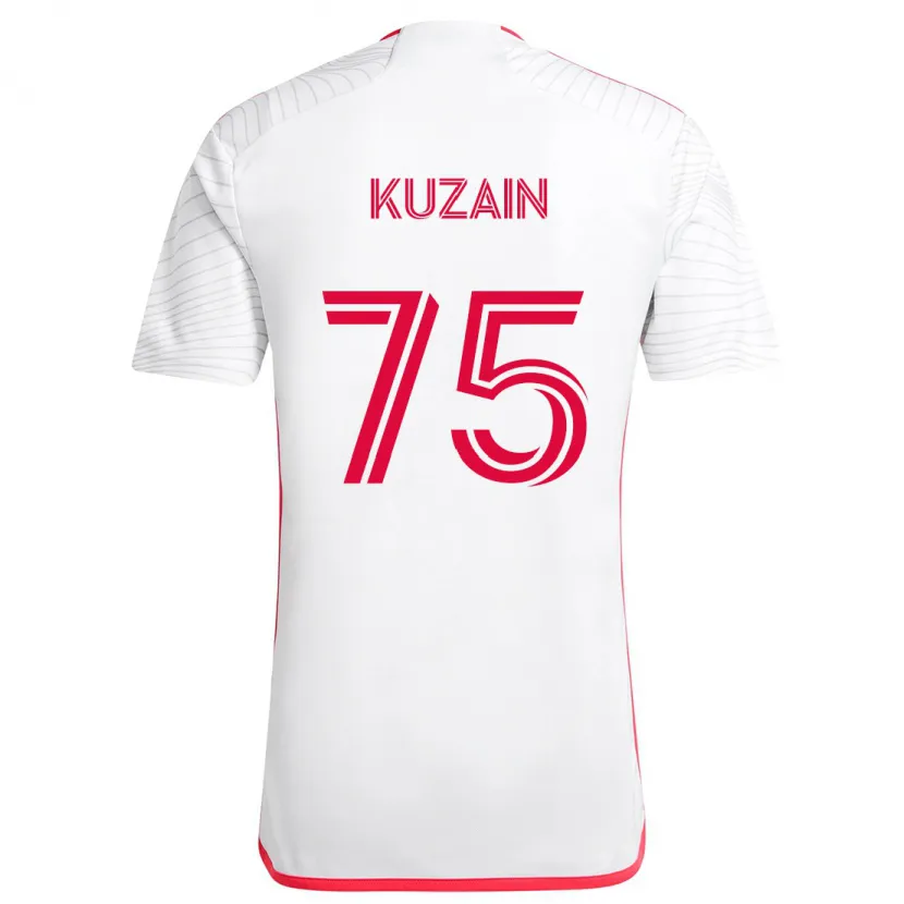 Danxen Enfant Maillot Wan Kuzain #75 Blanc Rouge Tenues Extérieur 2024/25 T-Shirt