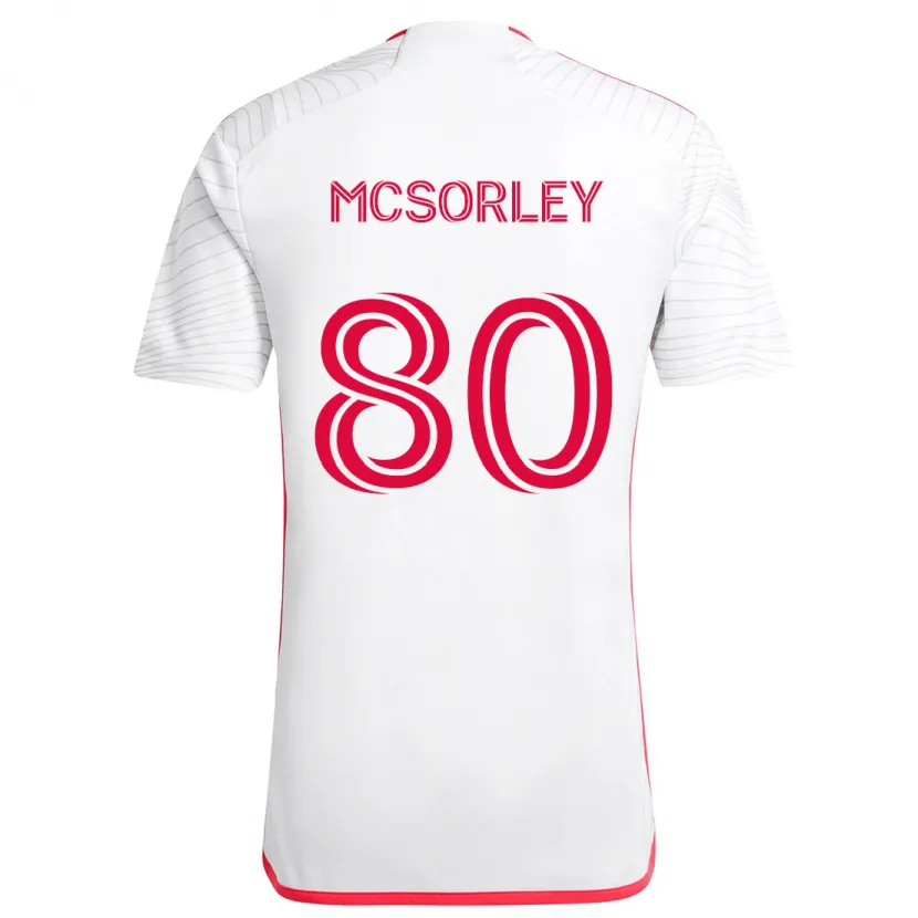 Danxen Enfant Maillot Brendan Mcsorley #80 Blanc Rouge Tenues Extérieur 2024/25 T-Shirt