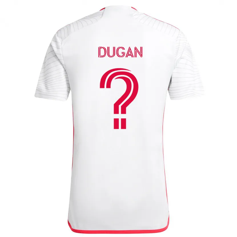 Danxen Enfant Maillot Ryan Dugan #0 Blanc Rouge Tenues Extérieur 2024/25 T-Shirt