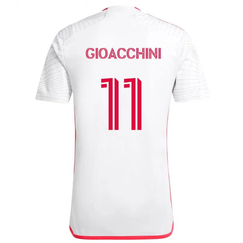 Danxen Enfant Maillot Nicholas Gioacchini #11 Blanc Rouge Tenues Extérieur 2024/25 T-Shirt