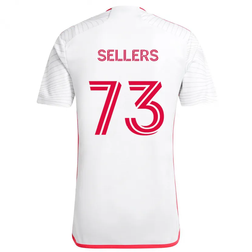 Danxen Enfant Maillot Braydon Sellers #73 Blanc Rouge Tenues Extérieur 2024/25 T-Shirt