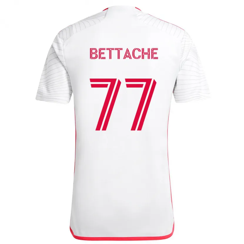 Danxen Enfant Maillot Faysal Bettache #77 Blanc Rouge Tenues Extérieur 2024/25 T-Shirt