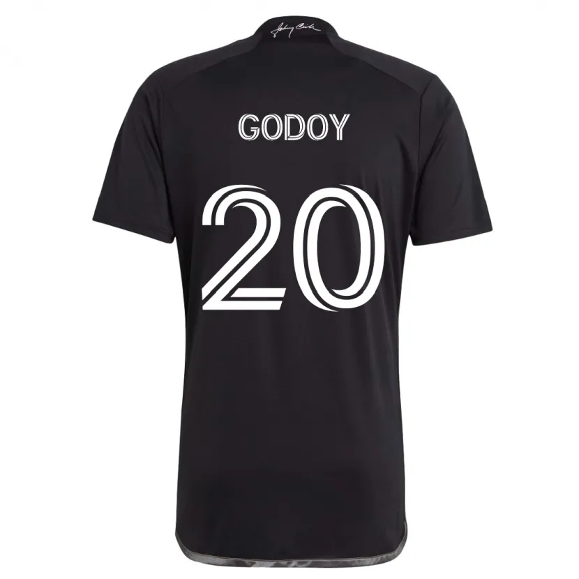 Danxen Enfant Maillot Aníbal Godoy #20 Noir Tenues Extérieur 2024/25 T-Shirt