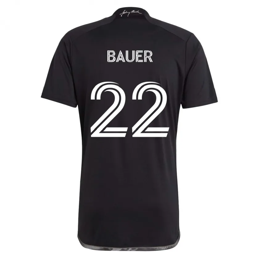 Danxen Enfant Maillot Josh Bauer #22 Noir Tenues Extérieur 2024/25 T-Shirt