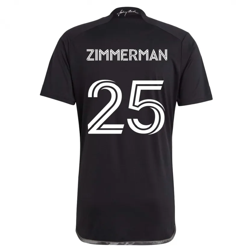 Danxen Enfant Maillot Walker Zimmerman #25 Noir Tenues Extérieur 2024/25 T-Shirt