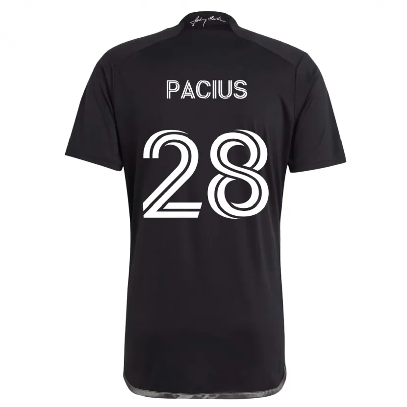 Danxen Enfant Maillot Woobens Pacius #28 Noir Tenues Extérieur 2024/25 T-Shirt