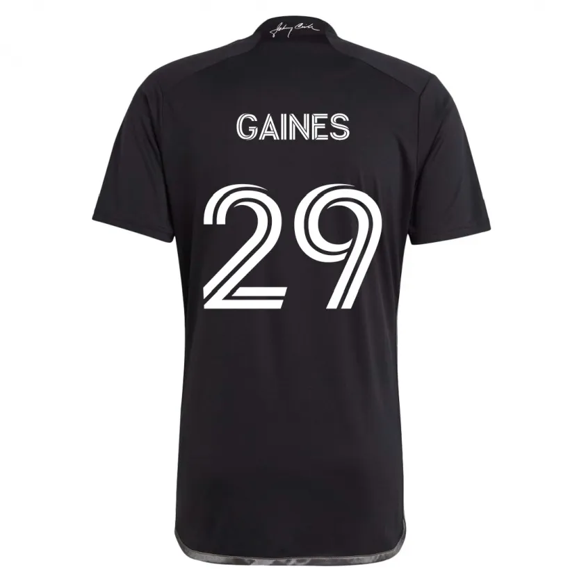 Danxen Enfant Maillot Julian Gaines #29 Noir Tenues Extérieur 2024/25 T-Shirt